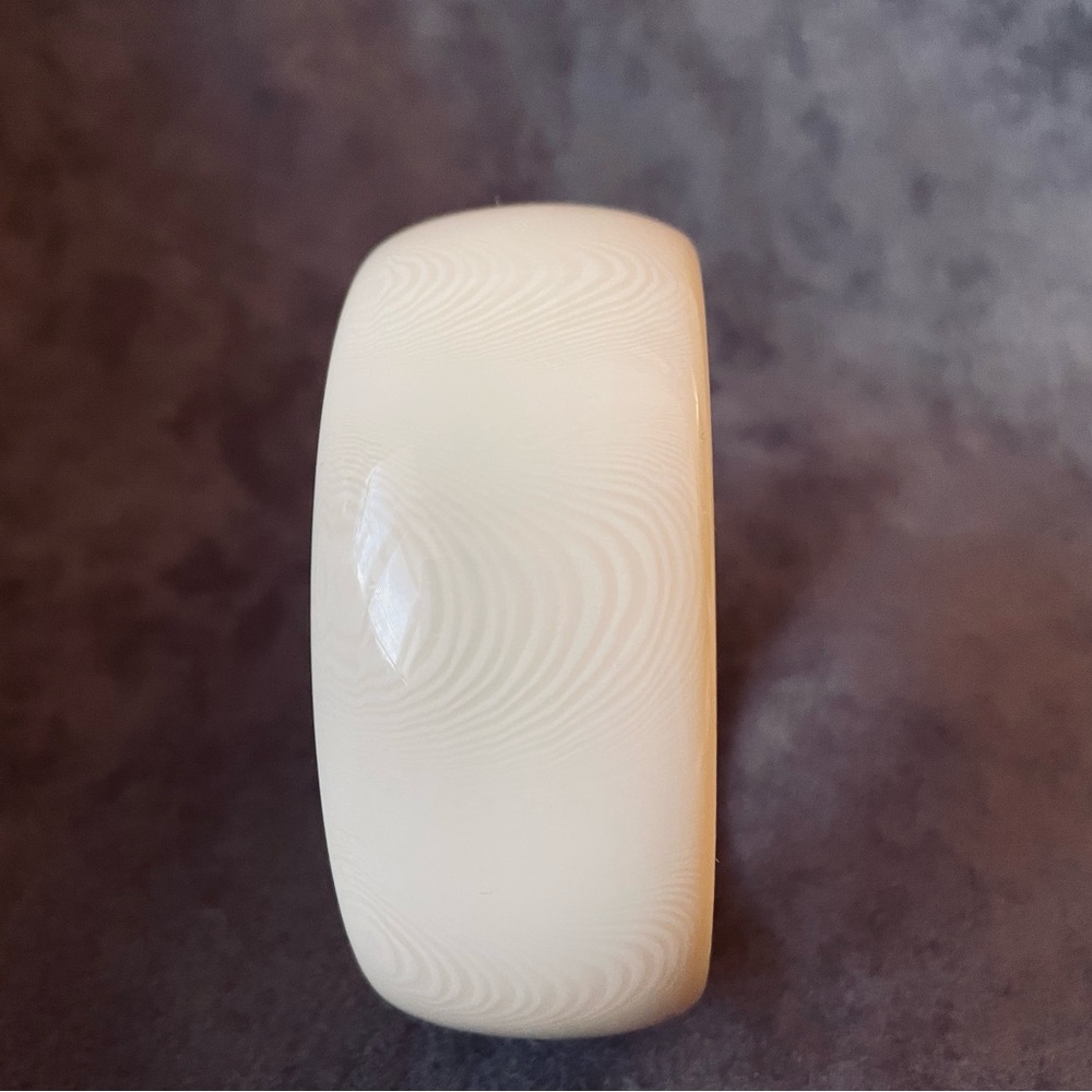 Cream bangle, 1.25 inches thick